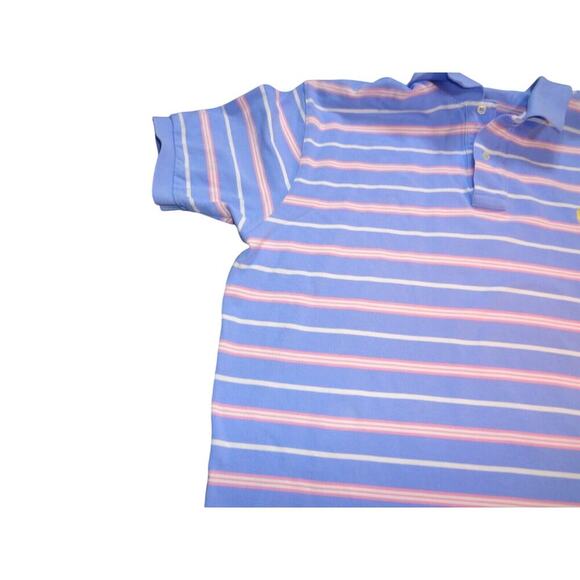 Y2K Polo Ralph Lauren Polo Shirt -Adult XL - Sky Blue Pink Small Pony Collared - Picture 6 of 10